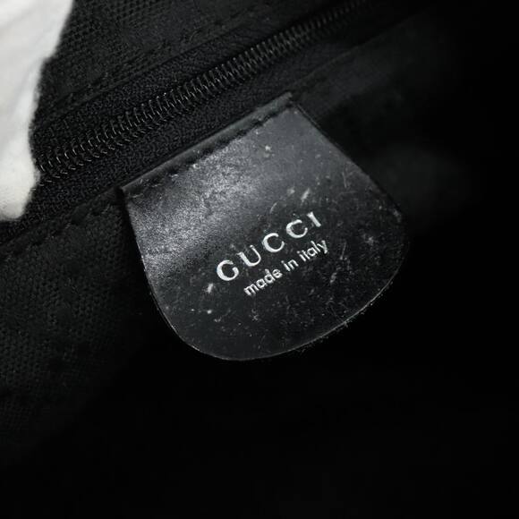 GUCCI Bamboo Hand Bag Nylon Black Silver 000 1434 000 1434 - Picture 15 of 16